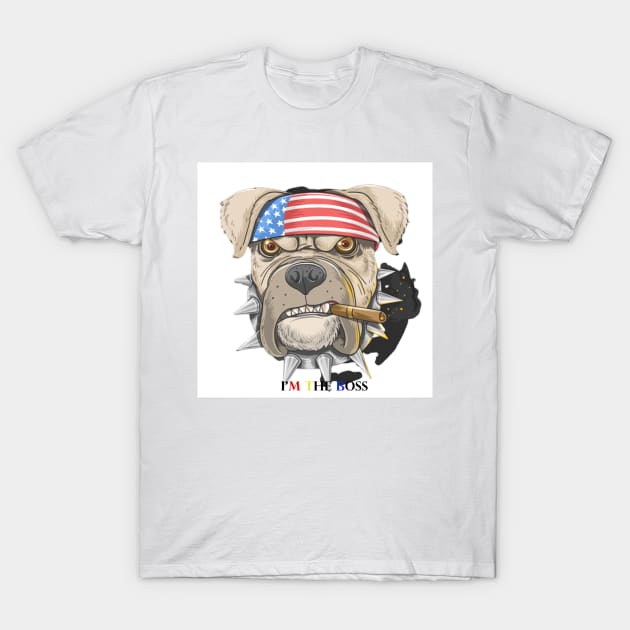 Pitbull American punk head dog T-Shirt by lemirbashir